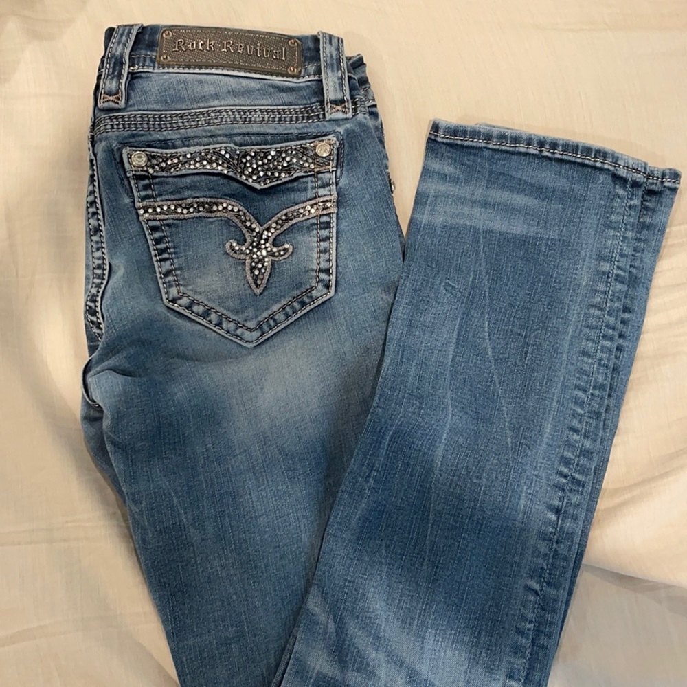 Rock revival straight denim